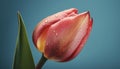 Freshness and beauty in nature a vibrant tulip blossom generated by AI