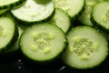 Freshness captured close up of cucumber slice in a bowl