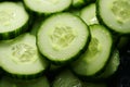 Freshness captured close up of cucumber slice in a bowl