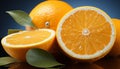 Freshness of citrus fruit, healthy eating, ripe, juicy, vibrant color generated by AI