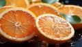 Freshness of citrus fruit, nature juicy, vibrant, healthy eating delight generated by AI
