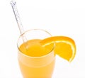freshness cocktail with ice in glass with drinking straw Royalty Free Stock Photo