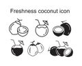 Freshness coconut Icon template black color editable. Freshness coconut Icon symbol Flat vector illustration for graphic and web