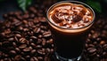 Freshness in a cup coffee, chocolate, and creamy aroma generated by AI Royalty Free Stock Photo