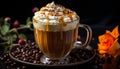 Freshness in a cup, coffee heat brings sweet aroma generated by AI