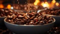 Freshness in a cup, dark bean heat, coffee refreshing aroma generated by AI Royalty Free Stock Photo