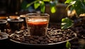 Freshness in a cup, dark liquid, coffee bean aroma fills air generated by AI Royalty Free Stock Photo