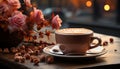 Freshness in a cup, a frothy cappuccino sweet aroma generated by AI Royalty Free Stock Photo