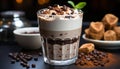 Freshness in a cup gourmet coffee, creamy chocolate, sweet dessert generated by AI Royalty Free Stock Photo