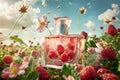 Freshness from designer perfume design uses flower petals to elevate aroma luxury, producing a scent trail rich in perfume ingredi