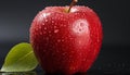 Freshness drops from wet apple, nature healthy eating snack generated by AI