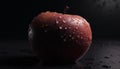 Freshness drops on a wet apple, nature juicy, organic snack generated by AI