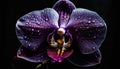 Freshness and fragility of a single pink moth orchid blossom generated by AI