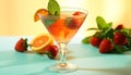 Freshness in a glass fruity cocktail with mint leaf garnish generated by AI Royalty Free Stock Photo