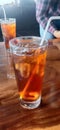 The freshness of a glass of lychee iced tea
