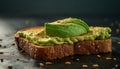 Freshness and gourmet avocado guacamole, a healthy vegetarian snack meal generated by AI