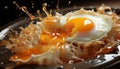 Freshness, gourmet meal, cooking heat, healthy eating, fried egg generated by AI