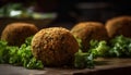 Freshness and health on a plate: homemade falafel salad, vegetarian delight generated by AI