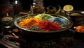 Freshness and heat in a bowl of spicy curry powder generated by AI