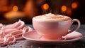 Freshness and heat in a close up of a coffee cup generated by AI Royalty Free Stock Photo