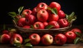 Freshness of nature in a basket of ripe apples generated by AI