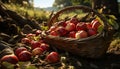 Freshness and nature in a basket, ripe organic fruit generated by AI