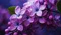 Freshness of nature beauty in a bouquet of lilac flowers generated by AI