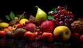 Freshness of nature bounty grape, apple, orange generated by AI