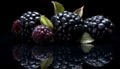 Freshness of nature bounty: ripe, juicy, dark berry snack generated by AI