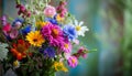 Freshness of nature in a bouquet of multi colored flowers