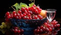 Freshness of nature in a bowl of ripe fruit generated by AI