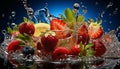 Freshness of nature in a bowl of sweet berries generated by AI