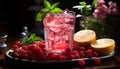 Freshness and nature in a fruity summer cocktail generated by AI Royalty Free Stock Photo