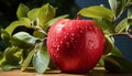 Freshness of nature gourmet, juicy apple, a healthy, organic snack generated by AI