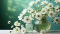 Freshness of nature in a vase, summer beauty on table generated by AI Royalty Free Stock Photo