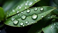 Freshness of nature wet leaf, dew drop, vibrant green grass generated by AI Royalty Free Stock Photo