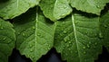 Freshness of nature wet leaf, green growth, vibrant summer generated by AI Royalty Free Stock Photo