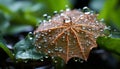 Freshness of nature wet leaf, green plant, vibrant colors generated by AI Royalty Free Stock Photo