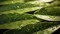 Freshness of nature wet leaf, green plant, vibrant growth generated by AI Royalty Free Stock Photo