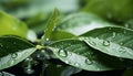 Freshness of nature wet leaf, green plant, vibrant growth generated by AI Royalty Free Stock Photo