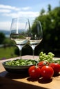 Freshness of nature, wineglass on green table, generated by AI Royalty Free Stock Photo