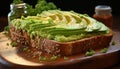 Freshness on a plate Gourmet avocado sandwich, healthy and delicious generated by AI