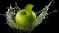 Freshness splashing, apple drop, water wet, ripe fruit generated by AI