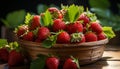 Freshness of summer berries, nature sweet and juicy snack generated by AI