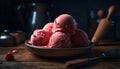 Freshness of summer in a bowl, sweet ice cream indulgence generated by AI Royalty Free Stock Photo