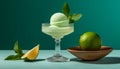 Freshness of summer in a glass, a citrus cocktail with mint generated by AI