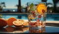 Freshness of summer in a glass, citrus cocktail for relaxation generated by AI