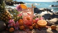 Freshness of summer in a glass, nature citrus cocktail refreshment generated by AI Royalty Free Stock Photo