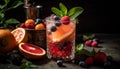 Freshness of summer in a healthy, fruity, and refreshing cocktail generated by AI Royalty Free Stock Photo