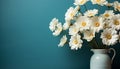 Freshness of summer in a vase, daisy bouquet brings nature indoors generated by AI Royalty Free Stock Photo